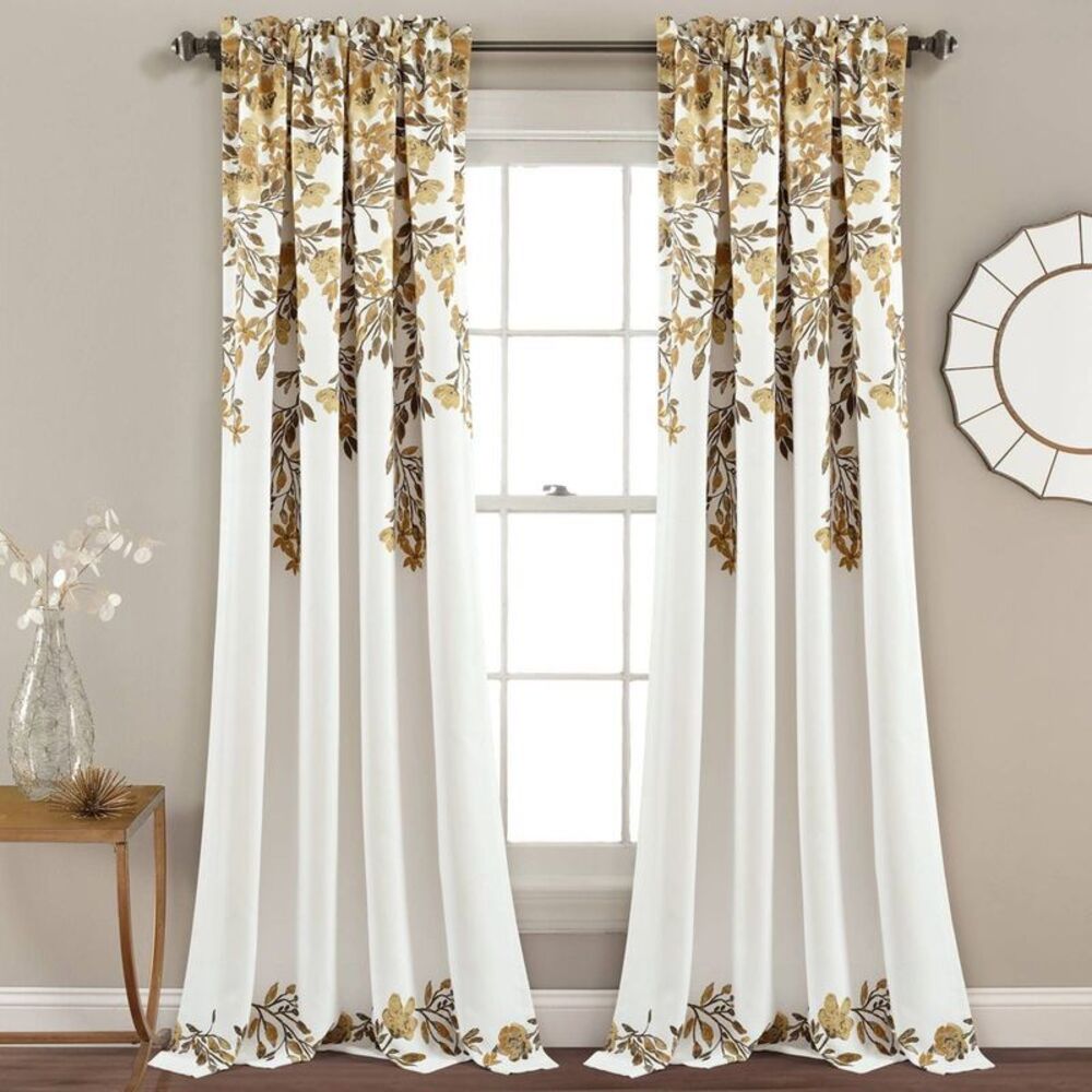 Open Box - Lush Decor - 2pk 52"x84" Light Filtering Tanisha Cur Neutral/Gray